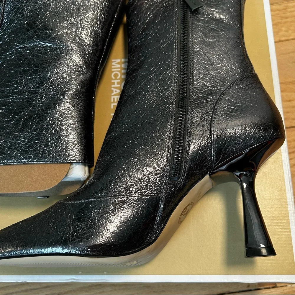 Michael Kors Clara Mid Bootie Anthracite Dark Grey Size 7m Silver women’s boots - Picture 11 of 16